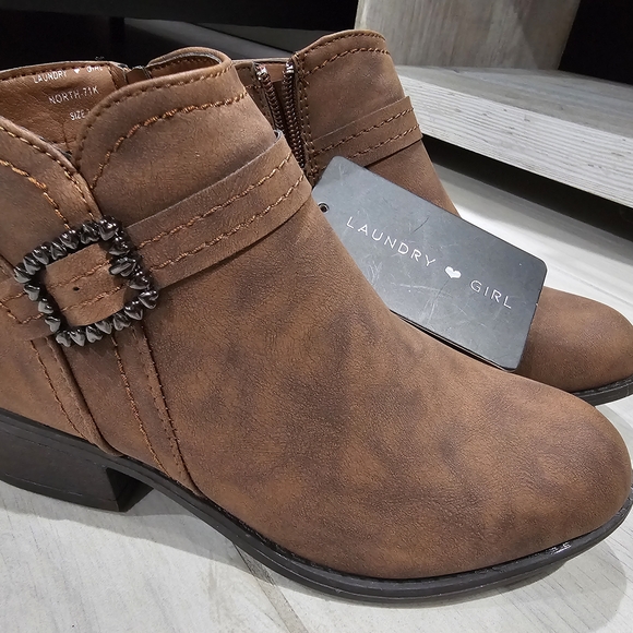 Laundry Brown Girls Ankle Boots Size 2 - Picture 1 of 2